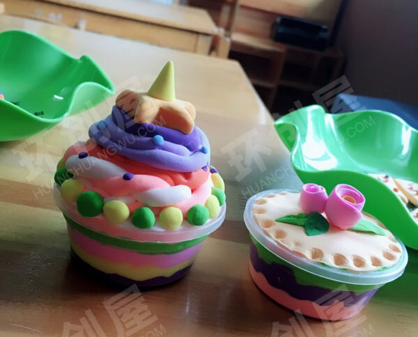 幼儿园角色游戏粘土不织布点心屋图片