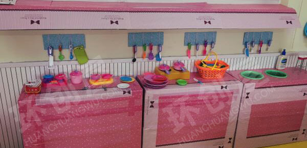 幼儿园角色游戏废物利用小厨房设置图片