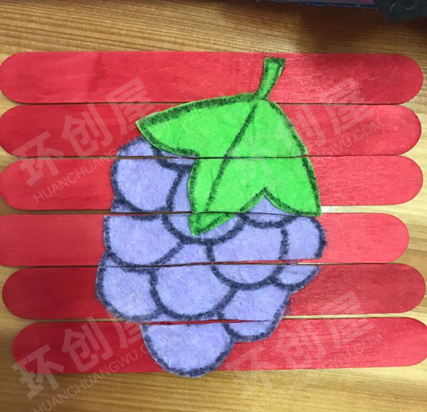 幼儿园益智区雪糕棒水果拼拼乐图片