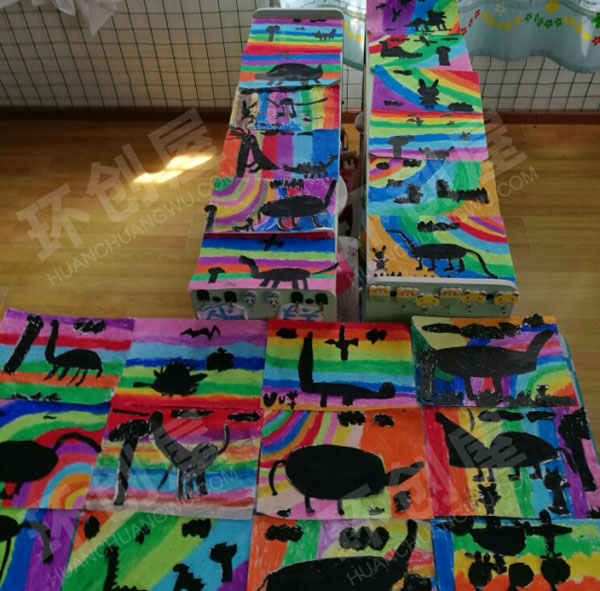 幼儿园益智区彩虹下寻找影子图片