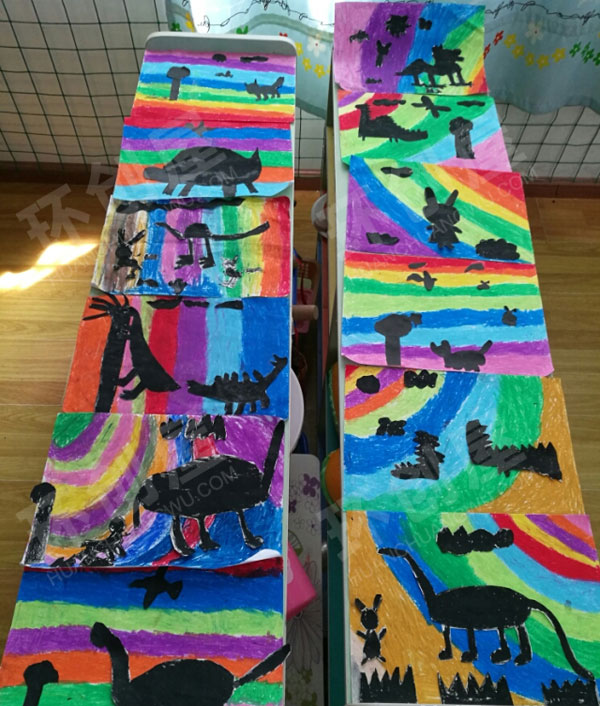 幼儿园益智区彩虹下寻找影子图片