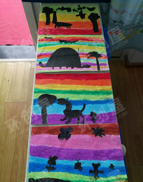 幼儿园益智区彩虹下寻找影子图片