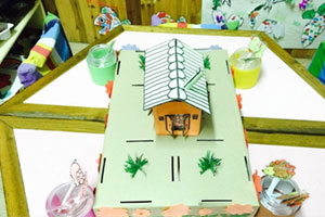 幼儿园益智区自制玩教具动物房子图片