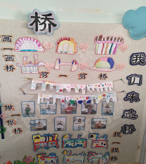 幼儿园各种各样的桥主题墙环创图片