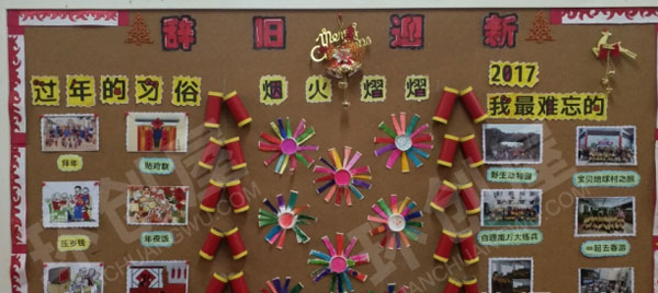 幼儿园辞旧迎新新年主题墙环创图片