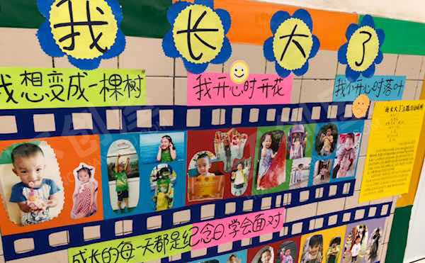 幼儿园我长大了主题墙环创图片