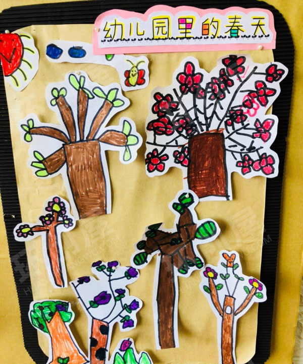 幼儿园寻找美丽的春天环创墙面布置图片