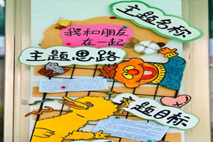 幼儿园铁丝网格ins风主题介绍墙面布置图片