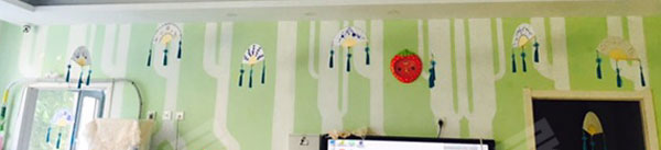 幼儿园青花古韵系列墙面布置图片