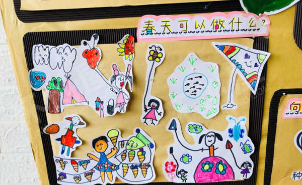 幼儿园寻找美丽的春天环创墙面布置图片