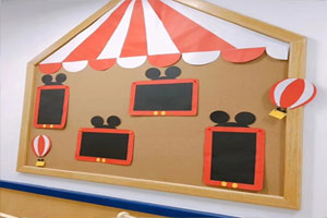 幼儿园米奇米妮风环创墙面布置图片3张