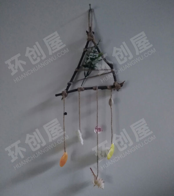 幼儿园木头石头贝壳的完美小清新挂饰图片