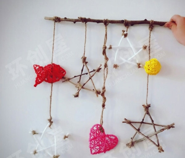 幼儿园自然材料森系挂饰图片