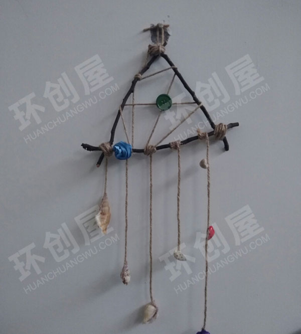 幼儿园木头石头贝壳的完美小清新挂饰图片