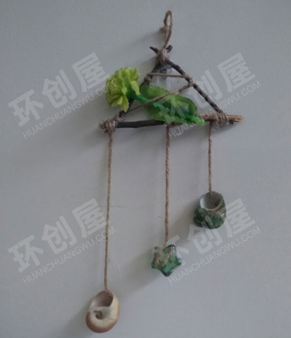 幼儿园木头石头贝壳的完美小清新挂饰图片