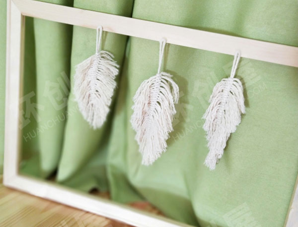 幼儿园不织布棉麻线绳树叶挂饰图片