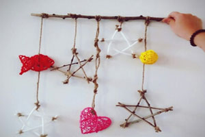 幼儿园自然材料森系挂饰图片