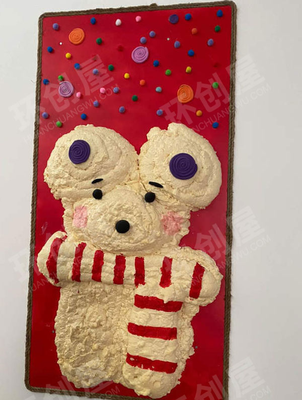 幼儿园粘土装饰画作品展示挂饰图片