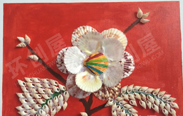 幼儿园走廊百变贝壳创意画图片