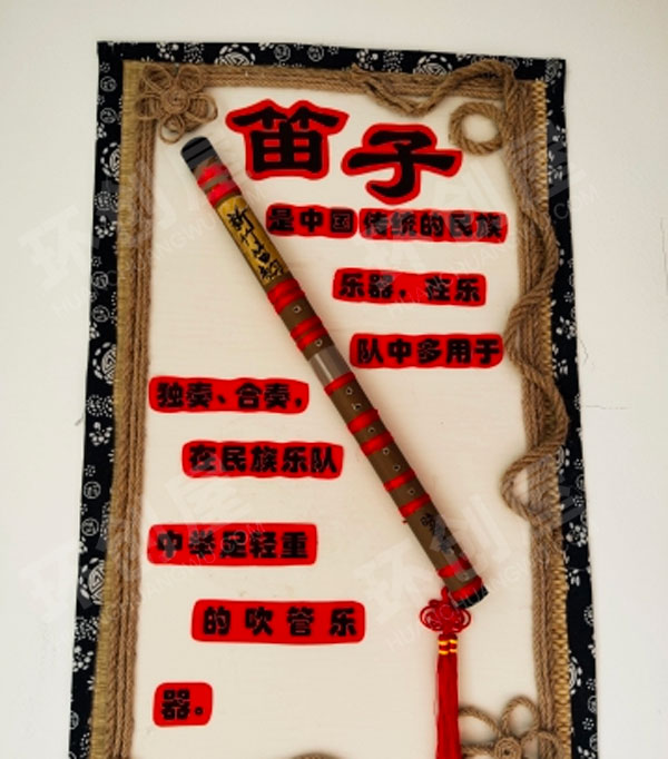 幼儿园中国风戏曲风走廊墙面装饰图片