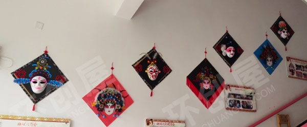 幼儿园中国风戏曲风走廊墙面装饰图片