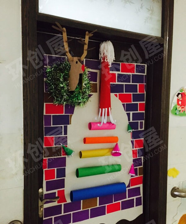 幼儿园圣诞节主题教室门装饰图片