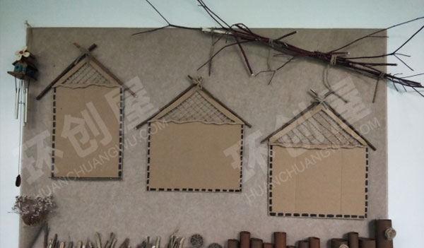 幼儿园森系田园风棉麻线绳家园联系栏图片