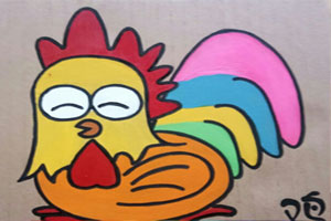 幼儿园废物利用硬纸板动物绘画作品展示图片3张