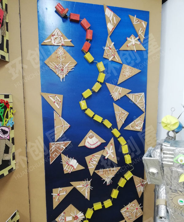 幼儿园环创废物利用创意美术作品展示图片