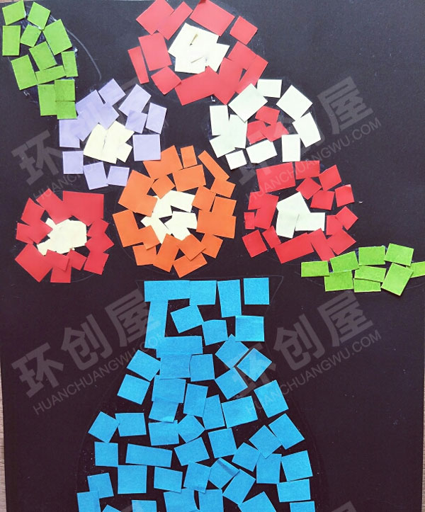 幼儿园手掌印画及纸片粘画作品展示图片