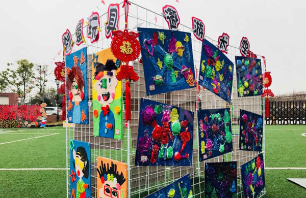 幼儿园新年喜庆创意画作品展示图片