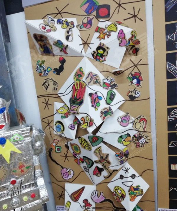 幼儿园环创废物利用创意美术作品展示图片