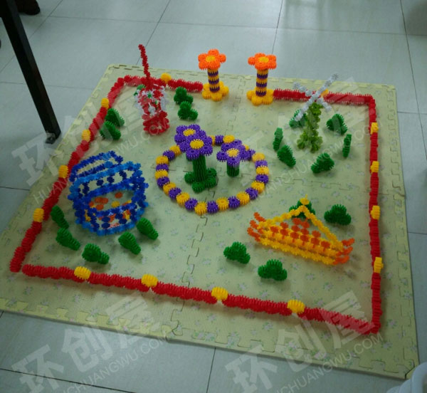 幼儿园建构乐园雪花片各种作品图片