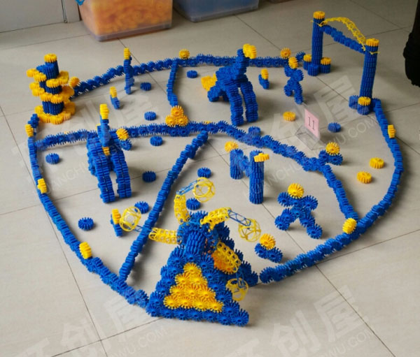 幼儿园建构乐园雪花片各种作品图片