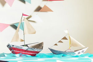 幼儿园美工区交通工具DIY小帆船图片8张