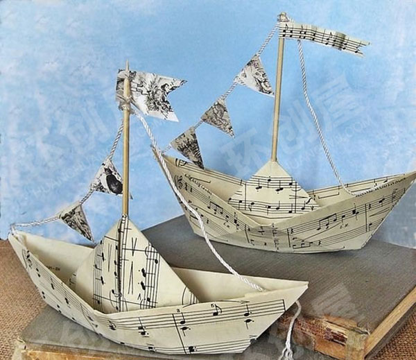 幼儿园美工区交通工具DIY小帆船图片