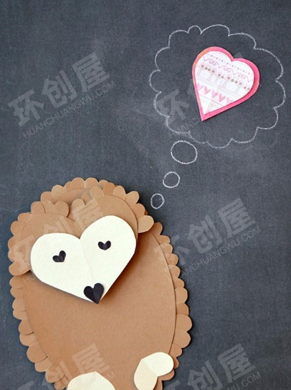 幼儿园美工区用爱心做的小动物图片