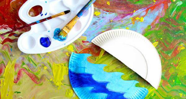 幼儿园美工区纸盘帆船手工图片