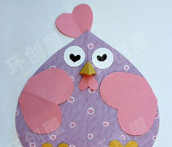 幼儿园美工区用爱心做的小动物图片