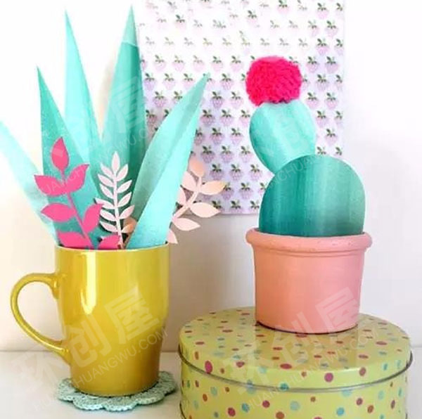 幼儿园美工区春天里的仙人掌图片