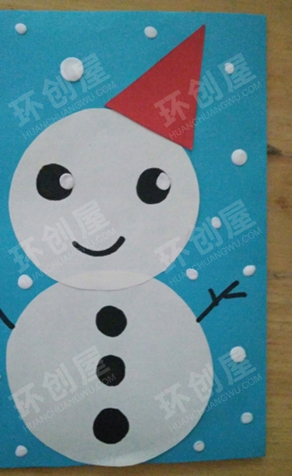 幼儿园美工区卡纸堆雪人图片