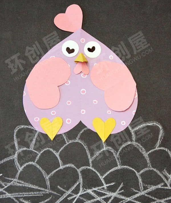 幼儿园美工区用爱心做的小动物图片