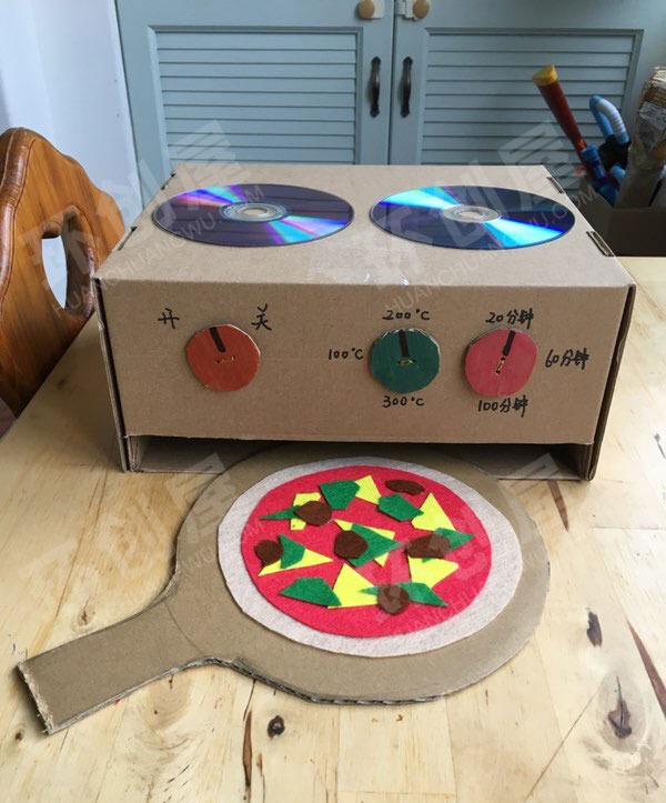 幼儿园角色游戏纸箱变身小烤箱图片