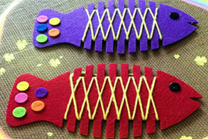 幼儿园益智区游戏编织类教玩具图片3张