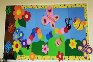 幼儿园卡纸制作卡通风主题墙图片3张