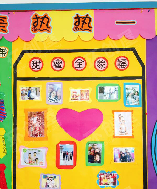 幼儿园环创亲亲热热一家人主题墙图片