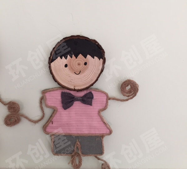 幼儿园木头做的小小人儿主题墙图片