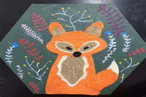 幼儿园麻绳手工制作卡通动物环创墙面布置图片6张