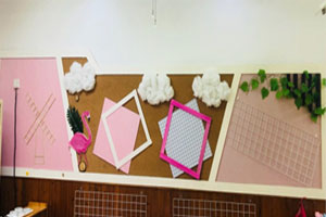 幼儿园ins火烈鸟风环创墙面布置图片3张