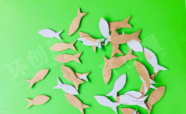 幼儿园海洋风系列废物利用鱼吊饰图片